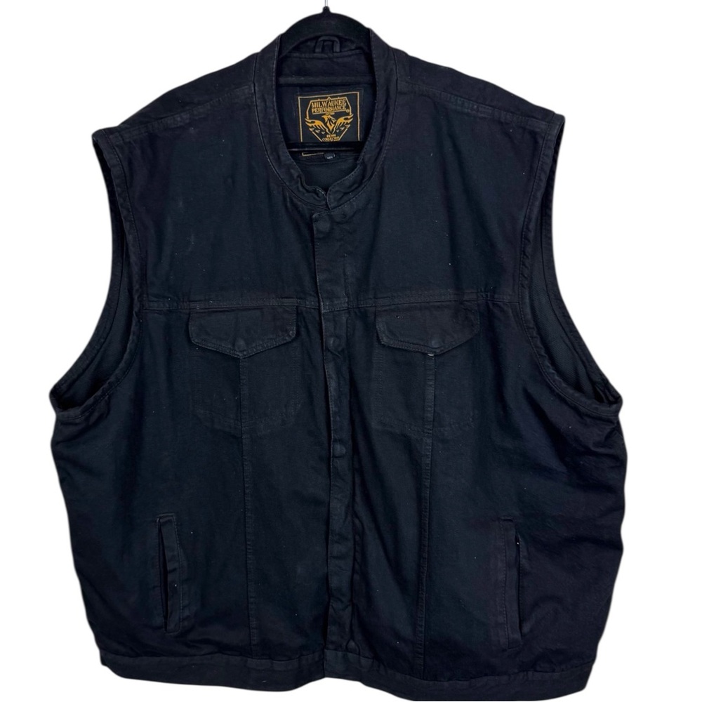 Milwaukee Performance Apparel 100% Cotton l Conceal Carry Black Denim Vest 7XL